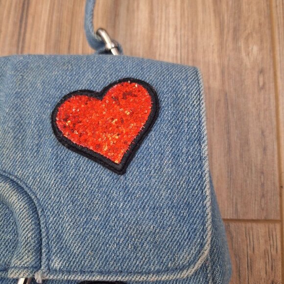 Embroidered Patch whimsical Jean Purse - Picture 9 of 13